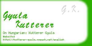 gyula kutterer business card